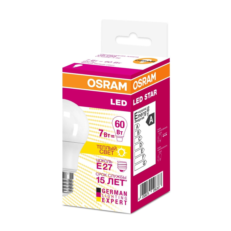   OSRAM LS CLA60 7W/827 230VFR E27 4058075096387